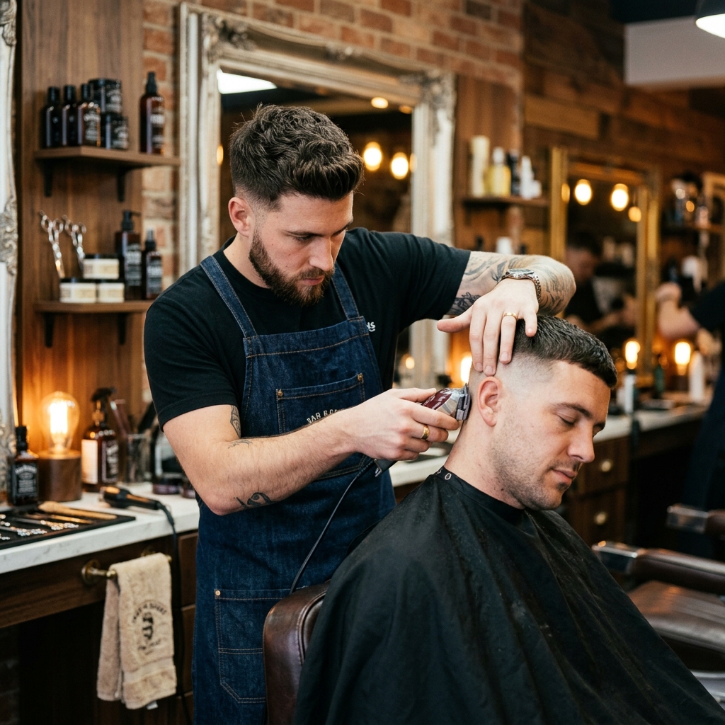 Fotografía del barbero profesional Mateo Silva de The Noble Groom